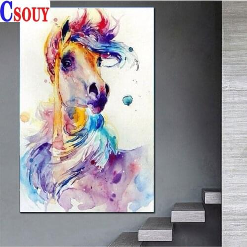 Animal DIY Full Diamond Painting Colored Horse Diamond Mosaic Diamond Drawing Square Round Diamond Embroidery Cross Stitch Decor
