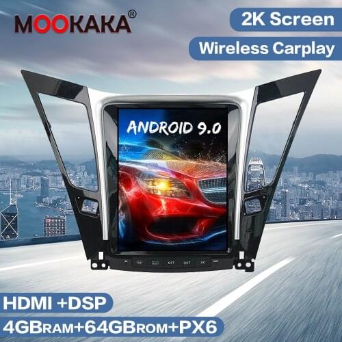 Android 9 Tesla Style 4GB+64GB PX6 Car GPS Navigation Radio Player For Hyundai SONATA 2014-2016 Audio Multimedia Auto Stereo DSP
