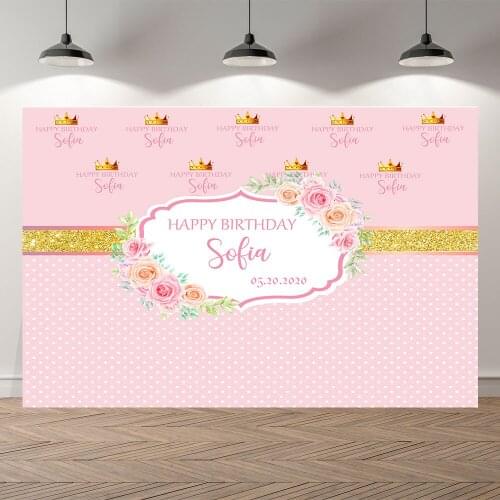 Flowers prince girl boy Birthday Party weddiing party baby shower Banner Background Printed Photographic studio Backdrop