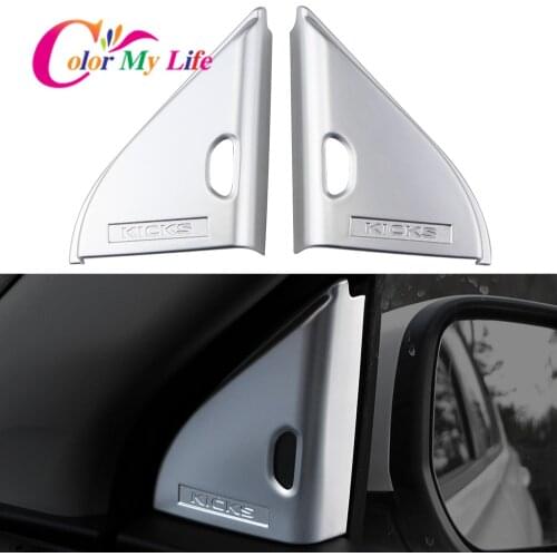 Color My Life 2Pcs/Set ABS Interior Car A Pillar Panel Decoration Cover Trim Sticker for Nissan Kicks 2017 - 2021 Accessories