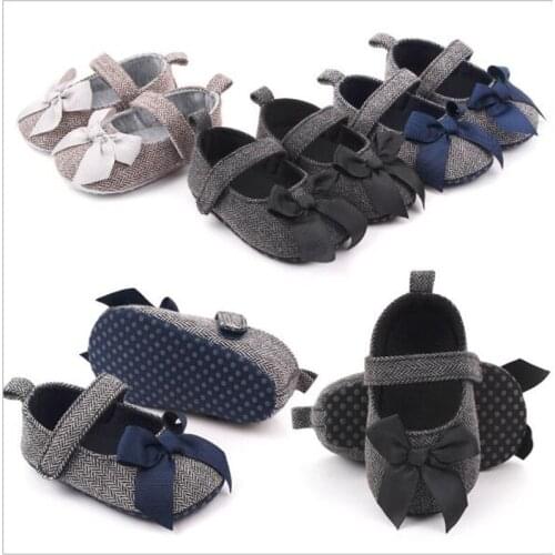 2020 Baby Shoes Infants Breathable First Walkers Toddlers Soft Casual Shoes Lovely Bowknot Baby Girls Princess Shoes
