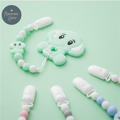 Baby Pacifier Clip Chain Elephant Silicone Clips Soother Pacifier Chain Nipple Holder for Baby Newborn Gifts