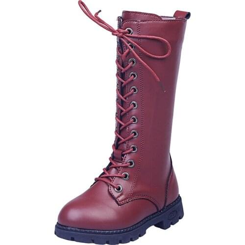 Children 2021 New Autumn and Winter High-top Boots Girls Single Boots with Cotton Martin Boots Fashion Parent-child Chic Hot