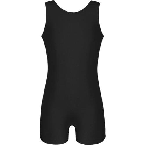 Kids Sleeveless Professional Gymnastics Leotard Girls Ballet Dancewear Children Practice Workout Sports Jumpsuit Gym Unitards