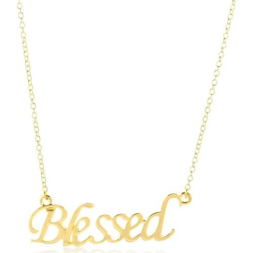 Europe/US fashion Blessed Letter pendant lovely English word necklace gift for mom/girlfriend party jewelry
