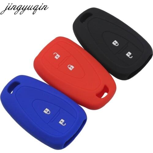 Jingyuqin 30pcs Silicone Smart Remote Car Key Case Cover For Chevrolet Cruze Trax Malibu XL Spark Verano Volt Limited 2016 2017