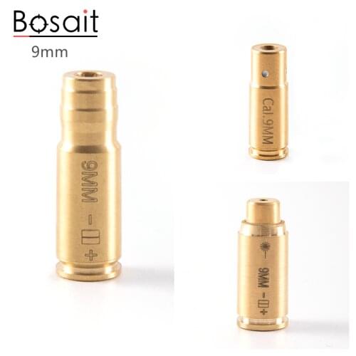 Bosait 9mm Pistol Red Laser Bore Sight 9mm Luger Cartridge Boresighter Collimator Handgun Sighter