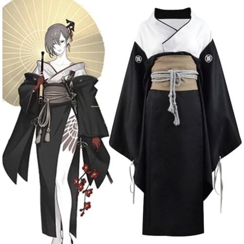 Anime NieR Re[in]carnation Assassin Cosplay Costume Adult Women Outfits Kimono Girl Batwing Coat Top Skirt Bow Gloves Halloween