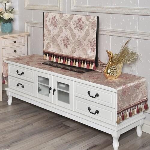 Living Room TV Cabinet Cover Sideboards Red Custom Mat Table Runner shoe case Cover Tablecloth Long Table Household Dustproof