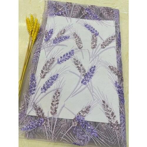 Beautiful African Nigeria lace fabirc with sequins S-4888813 embroidery French tulle net lace For Party dresses