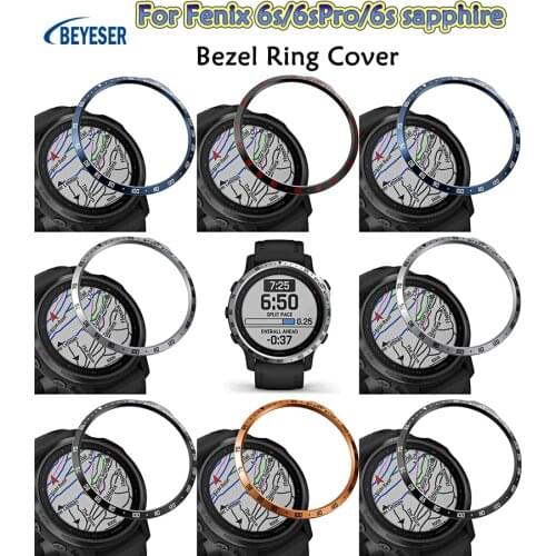 For Garmin Fenix 6S/6S Pro/6S metal Bezel Ring Styling Case Smart Watch Stainless Steel Cover Anti-scratch Protection Ring
