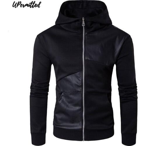 2021 Autunm Winter New Mens British Style Hooded Jacket Black Leather Silm Bomber Pilot Coats Fashion Sportwear Male Casual