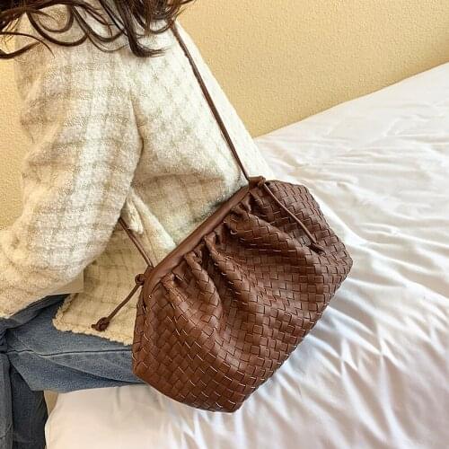 PU Leather Weaving Crossbody Bags for Women 2020 Lady Designer Shoulder Messenger Bag Female Handbags Elegant Clutch Bags