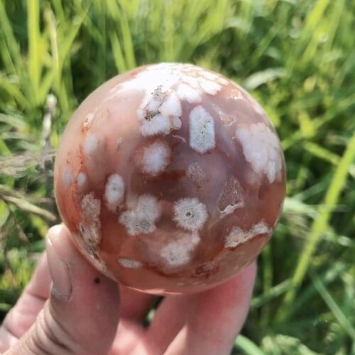 Natural Crystals Quartz Cherry Agate Sphere Energy Ball Reiki Stones Room Home Office Aquarium Decoration Accessories Gemstone