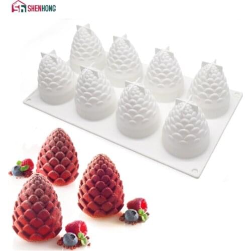 SHENHONG Pine Nuts DIY Cake Mold Silicone Mousse Mould Baking For Pudding Chocolate Pies Brownie Dessert Kitchen Bakeware