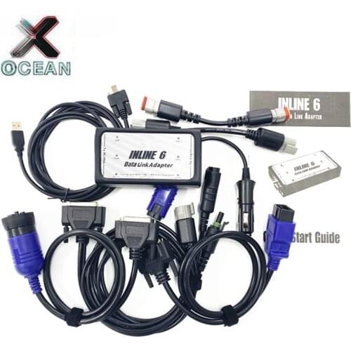 For Cummins INLINE 6 Data Link Adapter Heavy Duty Scanner INLINE6 Truck OBD2 Diagnostic Tool for Truck support multi-language