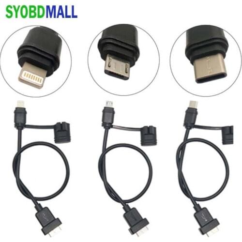 3 Types 30CM USB Motorcycle Mobile Phone Charging Cable Special Waterproof Outdoor Cycling Charging Cable Short-term Accessories
