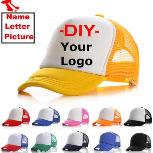 Factory Price! Free Custom Logo Baseball Cap Trucker Hat 100% Polyester Hats Blank Mesh Cap Men Women Dad Hat gorras