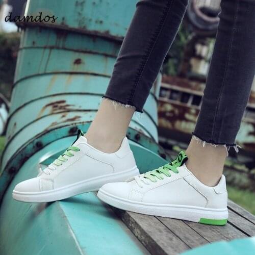 2019 New Sneaker Women Shoes Skateboarding Shoes Skateboard Breathable PU Leather Female Fitness Students White Shoes
