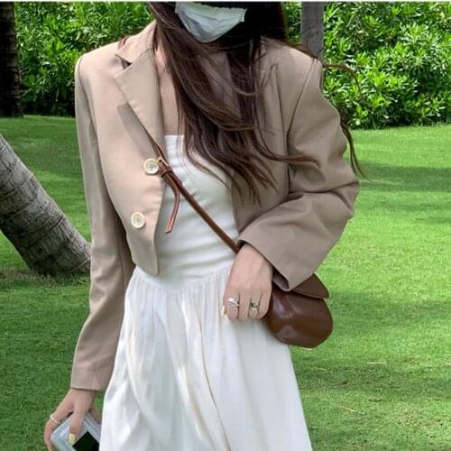 2021 Beach Elegant Party Suit Coats Casual Korean Fashion Womens Summer Jacket Long Sleeve High Street Chic Designer Clothing