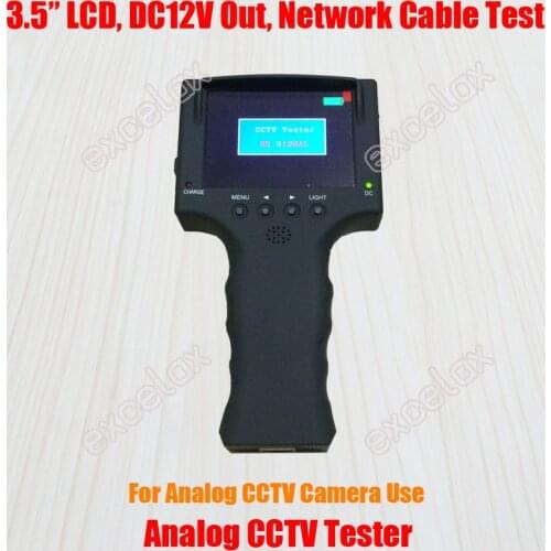 3.5" LCD CVBS Analog Camera CCTV Tester 640x480 Video Monitor BNC DC 12V Out Network RJ45 Cable Test Rechargeable Battery