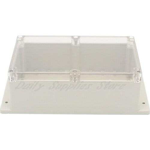 1pcs 230x150x85mm Plastic security power supply case transparent cover case outdoor wiring waterproof box with ears