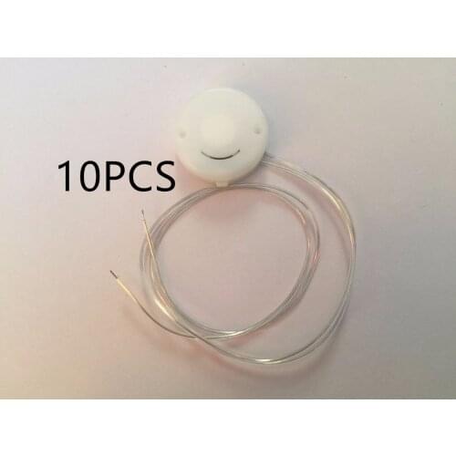 10Pcs/Lot Smile CR2032 Cell Coin Battery Socket Holder Case Battery Boxes With Lead Wire&Flashing Switch 6V CR2032 Battery Box