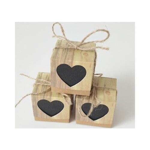 10pcs Cute Heart Shape Favors Box Gifts Candy Boxes With Ribbon Baby Shower Wedding Birthday Event Party Supplies 5*5*5cm