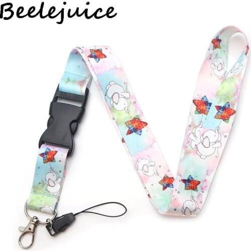 24pcs Autism Neck keychain necklace webbings ribbons Anime Cartoon Neck Strap Lanyard ID badge holder Keychain Lanyards gifts