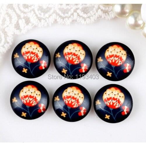 40PCS 12mm)/Round12mm 20mm 25mm 30mm Glass Cabochon DIY For jewelry finding Cameo Setting ,Dome Flat Back Beads-Flowers-142-3