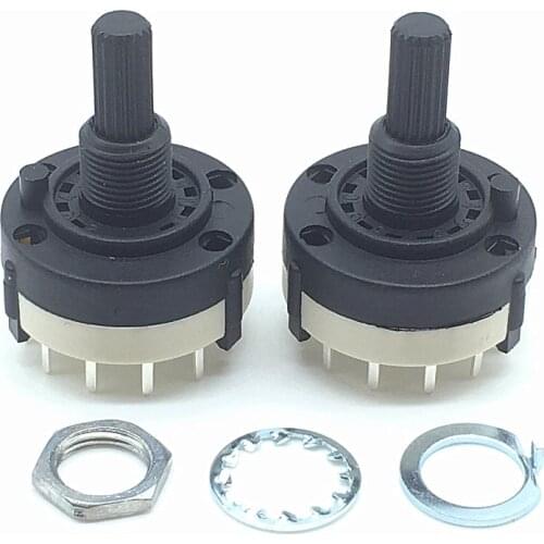 5pcs RS26 3 Pole 4 Position Selectable Band Rotary Channel Selector Switch Handle length 20MM with knob Ratory Switch 4 Position