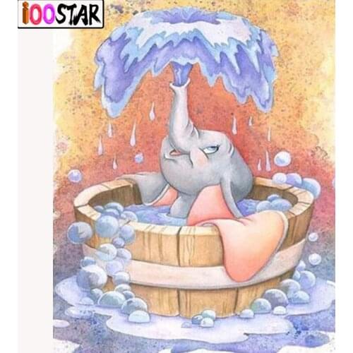 5d Diy diamond painting Cartoon "Bathing Dumbo" Full Square/Round diamond cross stitch embroidery mosaics Rhinestone Decoration