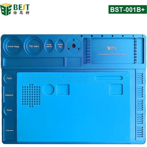 Aluminum Alloy With Silicone Work Platform Heat Resistant Insulation Desk Hot Air Station Mat Mobile Phone BGA PCB Soldering