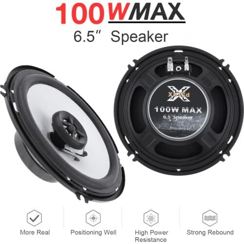 2pcs 100W 6.5 Inch Car Coaxial Speaker High Mid Bass Ultra-thin Modified Speaker Non-destructive Installation