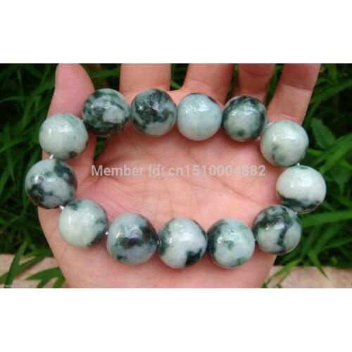 Extra Large Green 100% Natural A Jade Grade Jadeite 20MM Bead Bangle Bracelet