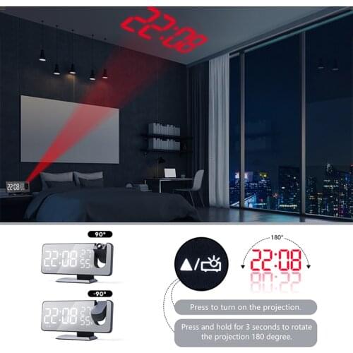 NEW Clock FM Radio LED Digital Smart Alarm Clock Watch Table Electronic Desktop Clocks USB Wake Up Clock with Projection Time