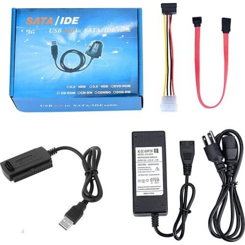 EU/US/UK Plug Centechia SATA/IDE Drive to USB 2.0 Adapter Converter Cable for 2.5 / 3.5 Inch Hard Drive New Arrival