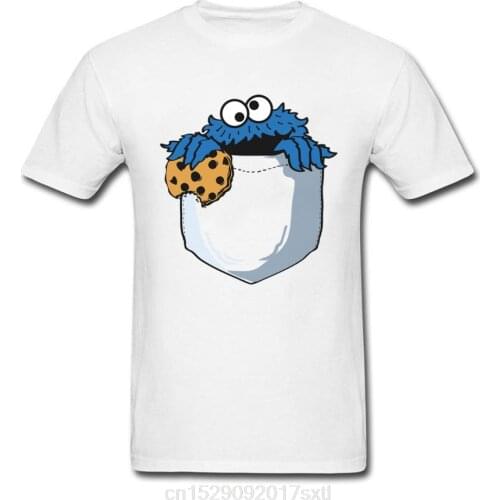 Crumbs In My Pocket Tshirt Cookie Monster T Shirt Men Funny Tops Tees Cartoon T-shirt Summer Cotton Clothing Designer