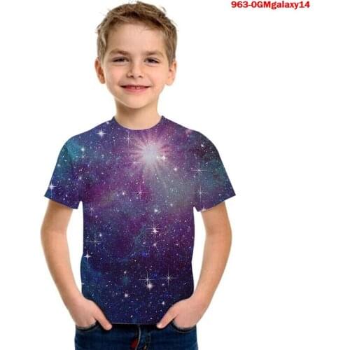 Summer Kids T shirts Starry Sky Space 3D Printed T-shirts Toddler Children Universe Short Sleeve Tshirt Boys Girls Casual Tops