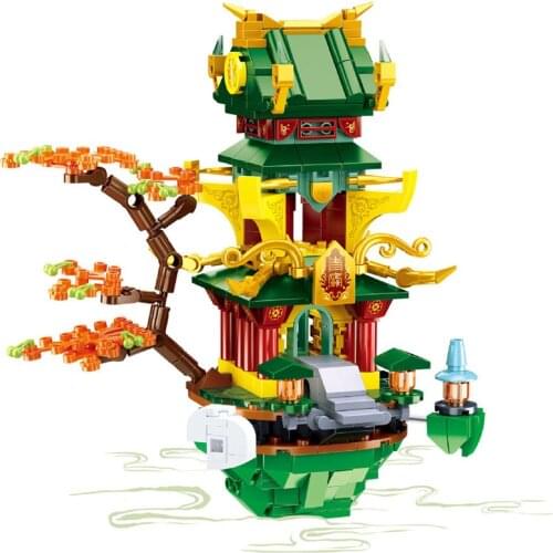 2021 City Street View Tsing Lung Court Model Building Blocks Bricks Kids Toys Christmas Gifts