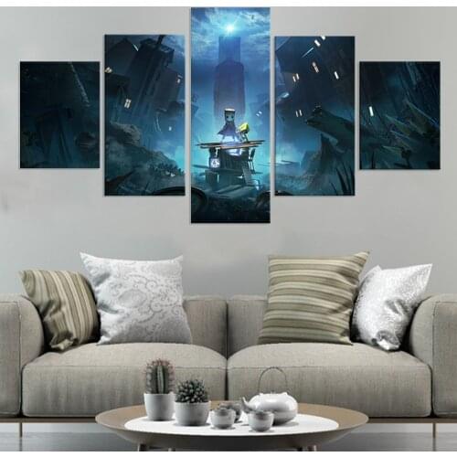 No Framed Canvas 5Pcs Horror Game Little Nightmare Wall Posters Pictures Paintings Home Decor Accessories Living Room Decoration