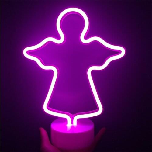 Angel neon LED night lamp home decoration night light for children party atmosphere decor table lamps