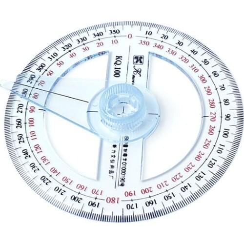 Plastic 360 Degree Protractor Ruler Angle Finder Swing Arm School Office Tool -Y103