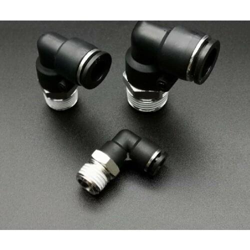 Elbow M5 M6 1/8" 1/4" 3/8" 1/2" BSPT Male x Fit 5/32" to 1/2" OD Tube Pneumatic Air Fittings Push In Fit Connector