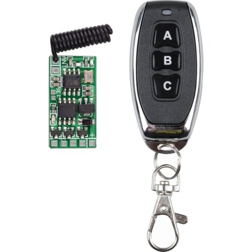 3.7V 5V 9V 12V 3CH Wireless Remote Receiver 433mhz RF Transmitter Receiver Mini Small 3 Channel Controller Module