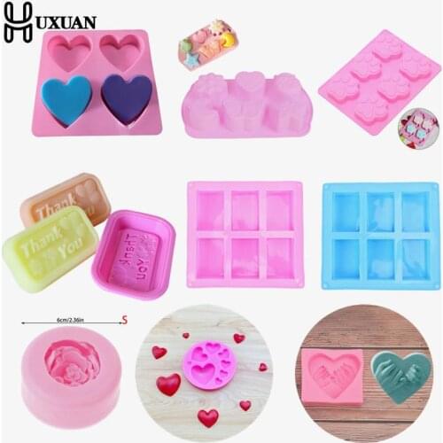 3D Love Heart Shaped Silicone Soap Mold DIY Cake Candel Chocolate Soap Mold Mould Fondant Sugar Art Tools