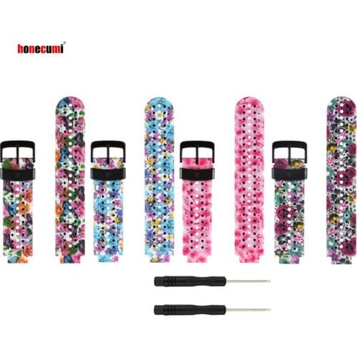 Honecumi Silicone Replacement Smart Watch Strap for Garmin Forerunner 230 235 220 620 630 735 Smartwatch Wrist Band Accessories