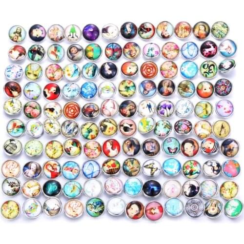 10pcs/lot Mixed Colors Blessing 18mm Glass Snap Button Jewelry Faceted Glass Snap Fit Snap Bracelet Boom Life Snaps jewelry 0742