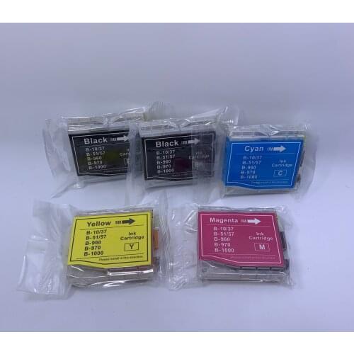 YOTAT 5pcs Compatible LC10 LC37 LC51 LC57 LC960 LC970 LC1000 Ink Cartridge for Brother DCP-130C 135C 150C DCP-330C printer