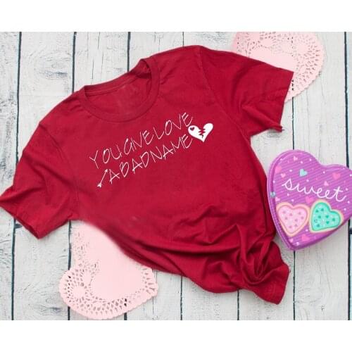 You give love heart graphic fashion aesthetic Valentines Day Tshirt new year women fashion grunge tumblr cotton tees top K833